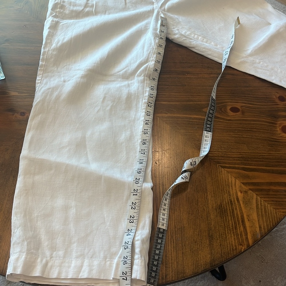 Kim Rogers Petite Fully Lined White Linen Pants with Partial Elastic Waist EUC - Picture 6 of 6